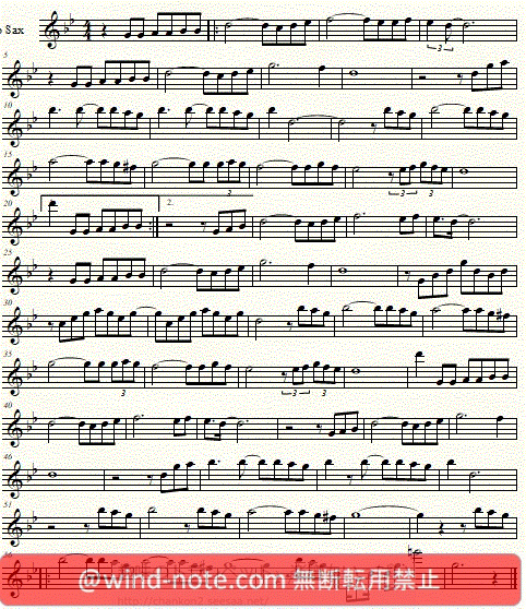 アルトサックス用無料楽譜 ビクター ヤング ジャニーギター Johnny Guitar Young Altosax Sheet Music アルトサックス無料楽譜のページ