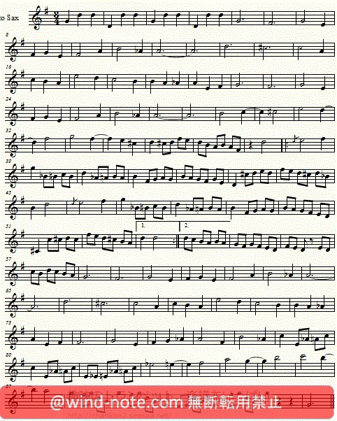 アルトサックス用無料楽譜 チャイコフスキー 眠れる森の美女 よりワルツ Waltz The Sleeping Beauty Op 66a アルト サックス無料楽譜のページ