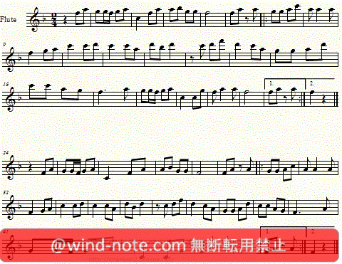 フルート用無料楽譜 沖縄民謡 安里屋ユンタ Okinawa Folk Song Asatoya Yunta Flute Sheet Music フルート無料楽譜のページ