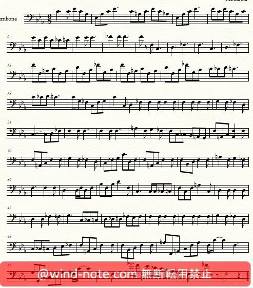 トロンボーン用無料楽譜 ミッキーマウス マーチ Mickey Mouse Club March Trombone Sheet Music トロンボーン無料楽譜