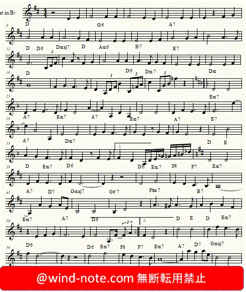 トランペット用無料楽譜 アイ ラブ パリ コール ポーター I Love Paris Cole Porter Trumpet Sheet Music トランペット無料楽譜