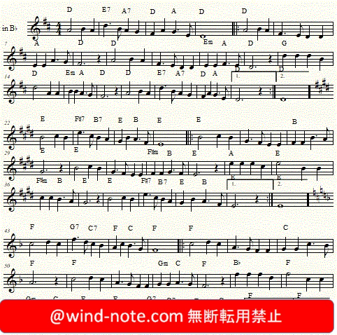 トランペット用無料楽譜 唱歌 1月1日 A Japanese Nursery Song Ichigatsu Tuitachi January 1 Trumpet Sheet Music トランペット無料楽譜のページ