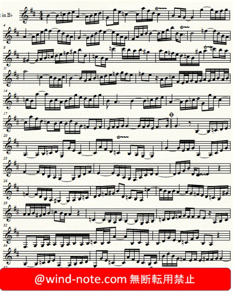 トランペット用無料楽譜 バッハ カンタータ第156番より Trumpet Sheet Music トランペット無料楽譜のページ